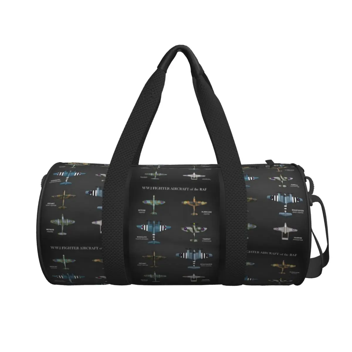 

WW2 Fighter Aircraft Of The RAF Large Duffle Gym Bag Waterproof Duffle Travel Bags Handbags Fitness bag