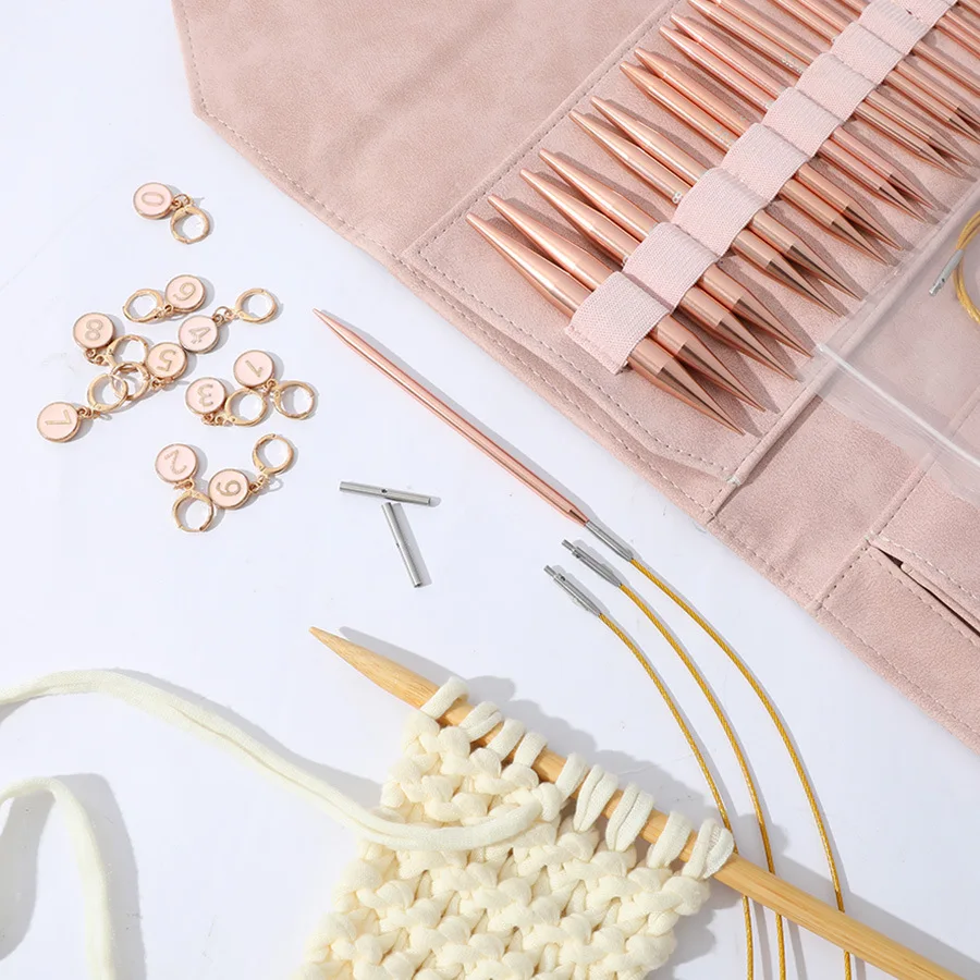 Needle Set PU Leather Case 13 Packed Needles Hand Yarn DIY Knitting Tools