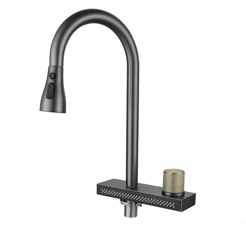 Populaire Waterval Kraan 304 Roestvrij Staal Warm En Koud Regenval Aanrecht Waterkranen Trek Spray Aanrecht Kraan