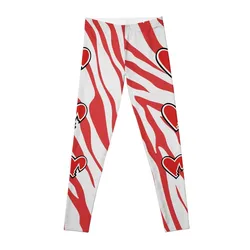 HBK Zebra Heart białe legginsy spodnie do joggingu damskie leginsy