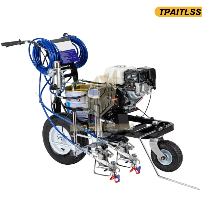 New High Quality  Gasoline Dual Gun Cold Spray Road Marking Machine for Painting Walls