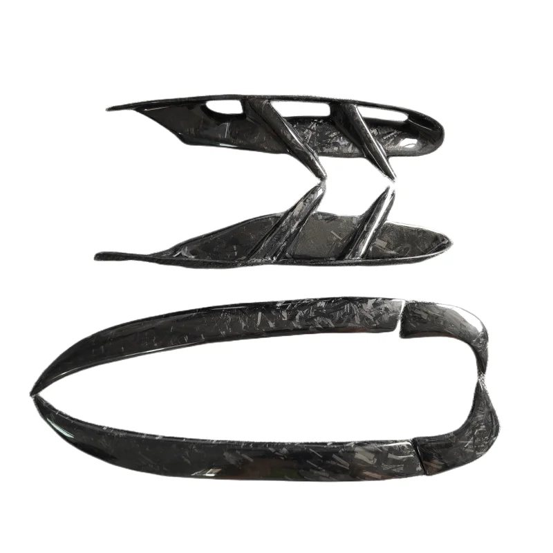 

Forged dry carbon fiber M-style front bumper wind blade 6-piece set for Porsche Taycan body kit rear diffuser spoiler