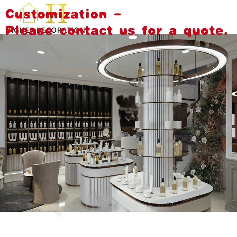 custom.Professional Design High-end Beauty Makeup Perfume Store Furniture Commercial Display Cabinet