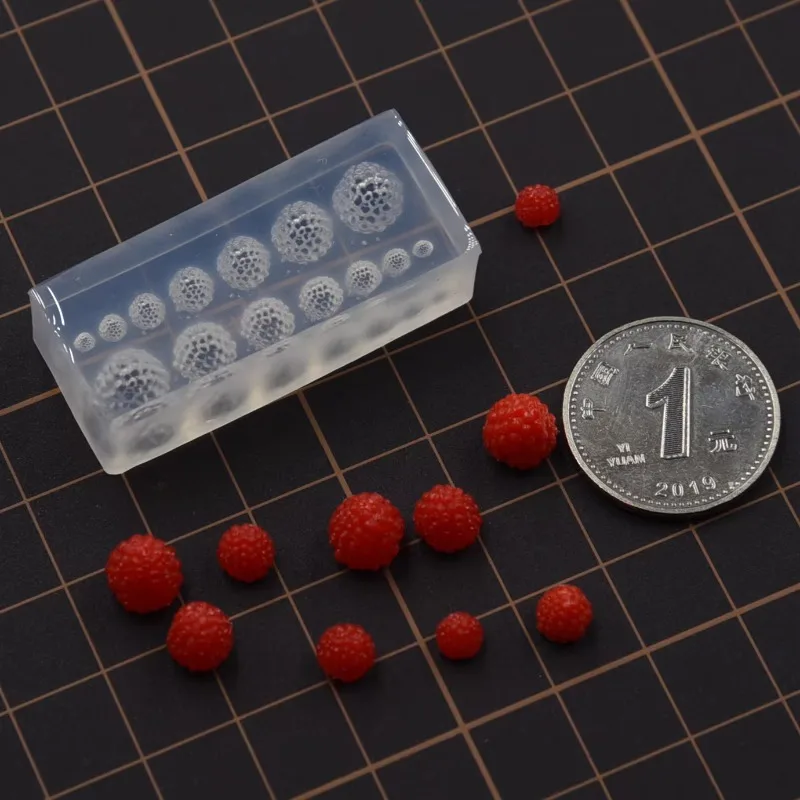 Polymer Clay Mini Raspberry Silicone Mold BJD Doll House Food Toy DIY Fasting Raspberry Silicone Molds Polymer Clay Tool view 4