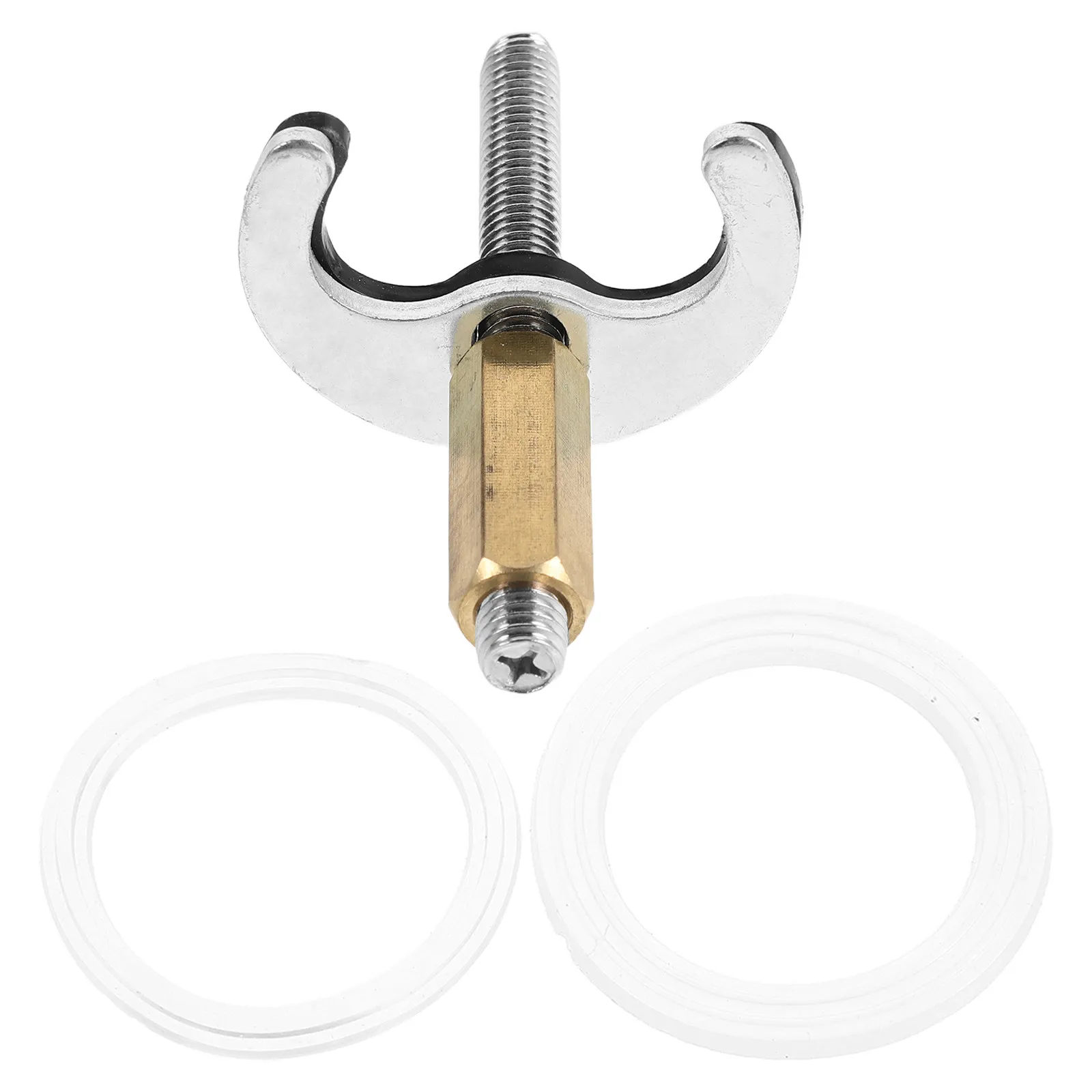 

1 Set Faucet Fixing Bracket Kit Single Hole Horseshoe Bracket with 8mm Screws and Washer - Sink Tap Anti-Loosening Mounting