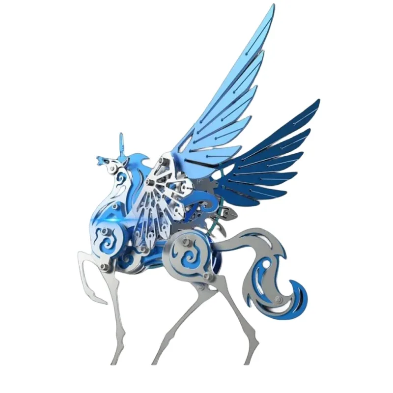 3D Puzzle Unicorn Winged Horse Metal  Model Kit DIY Mechanical Fairy Beast Series Assembly Toy 3d Model Kits for Adults