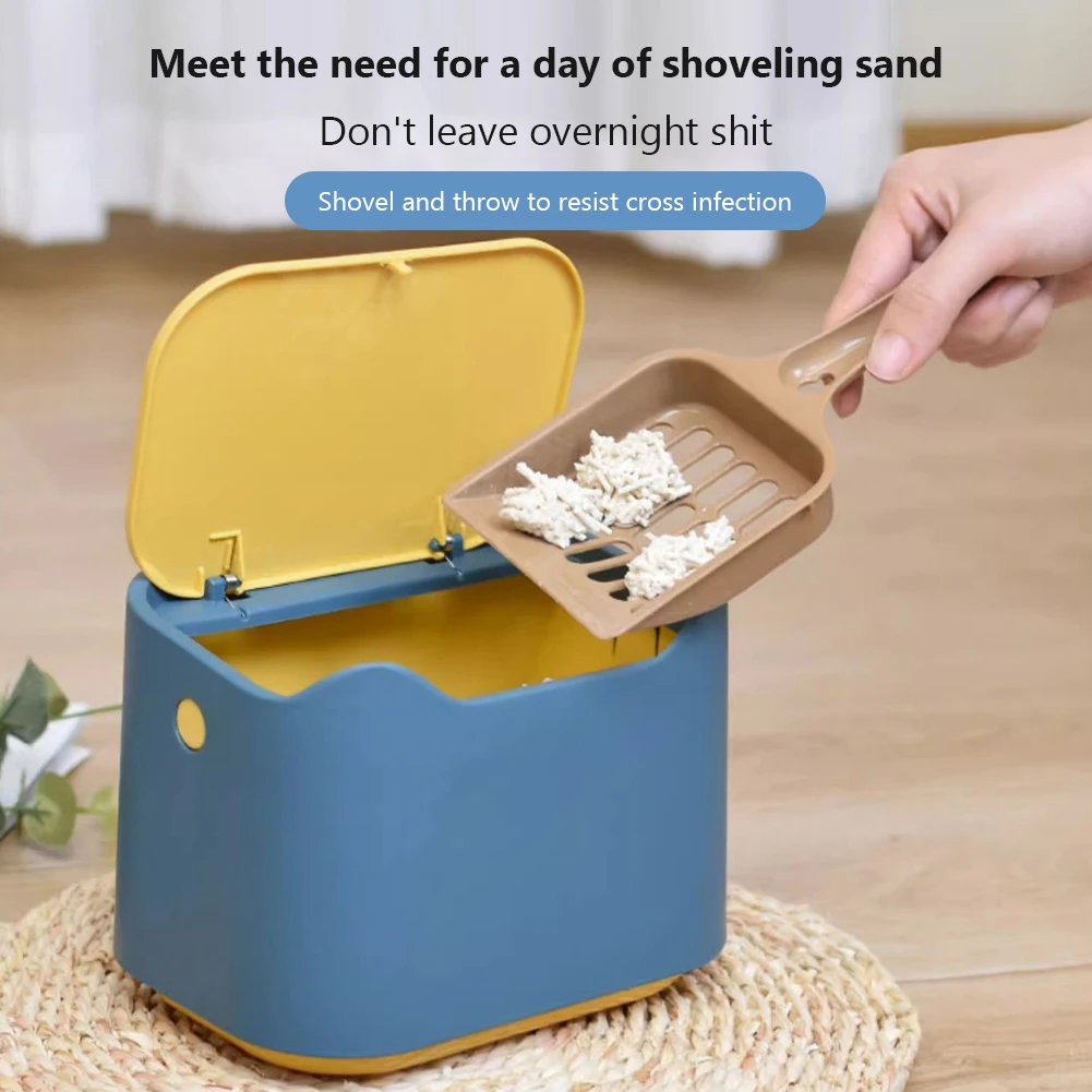 

Cat Excrement Trash Can Fully Enclosed Smell Proof Detachable Cat Litter Disposal Bin Cat Toilet Cat Litter Special Garbage Can