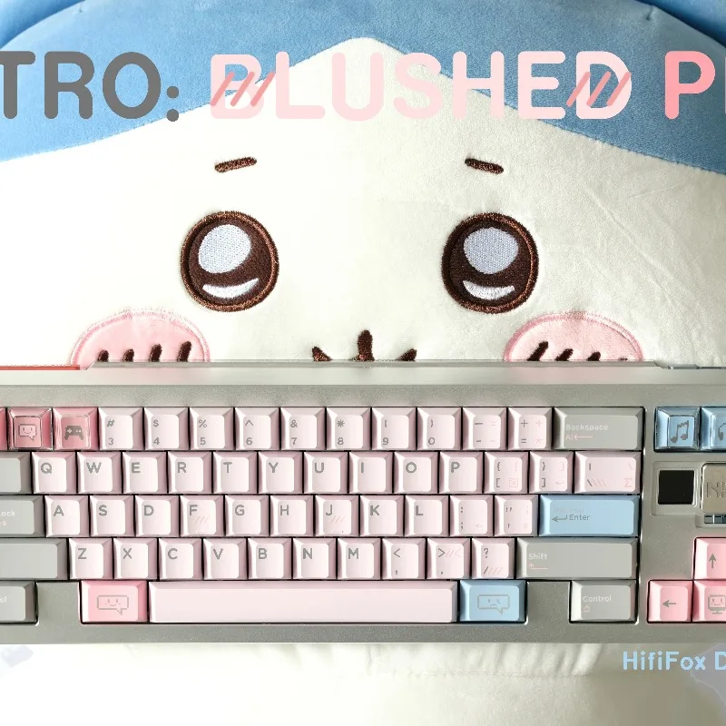 مجموعة أغطية مفاتيح ذات طابع عتيق باللون الوردي الخجول، أغطية لوحة مفاتيح مخصصة لملحقات لوحة المفاتيح الميكانيكية لمكتب الألعاب #4