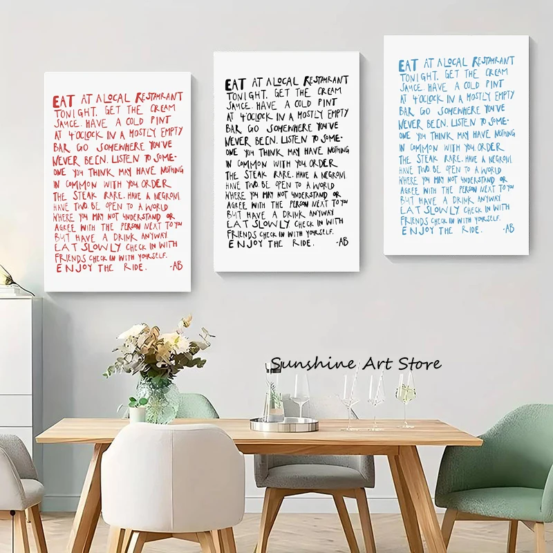 Stylistic Modern Prints Anthony Bourdain Enjoy The Ride Minimalist Quotes Typepgraph Poster Canvas Painting Wall Pictures Decor