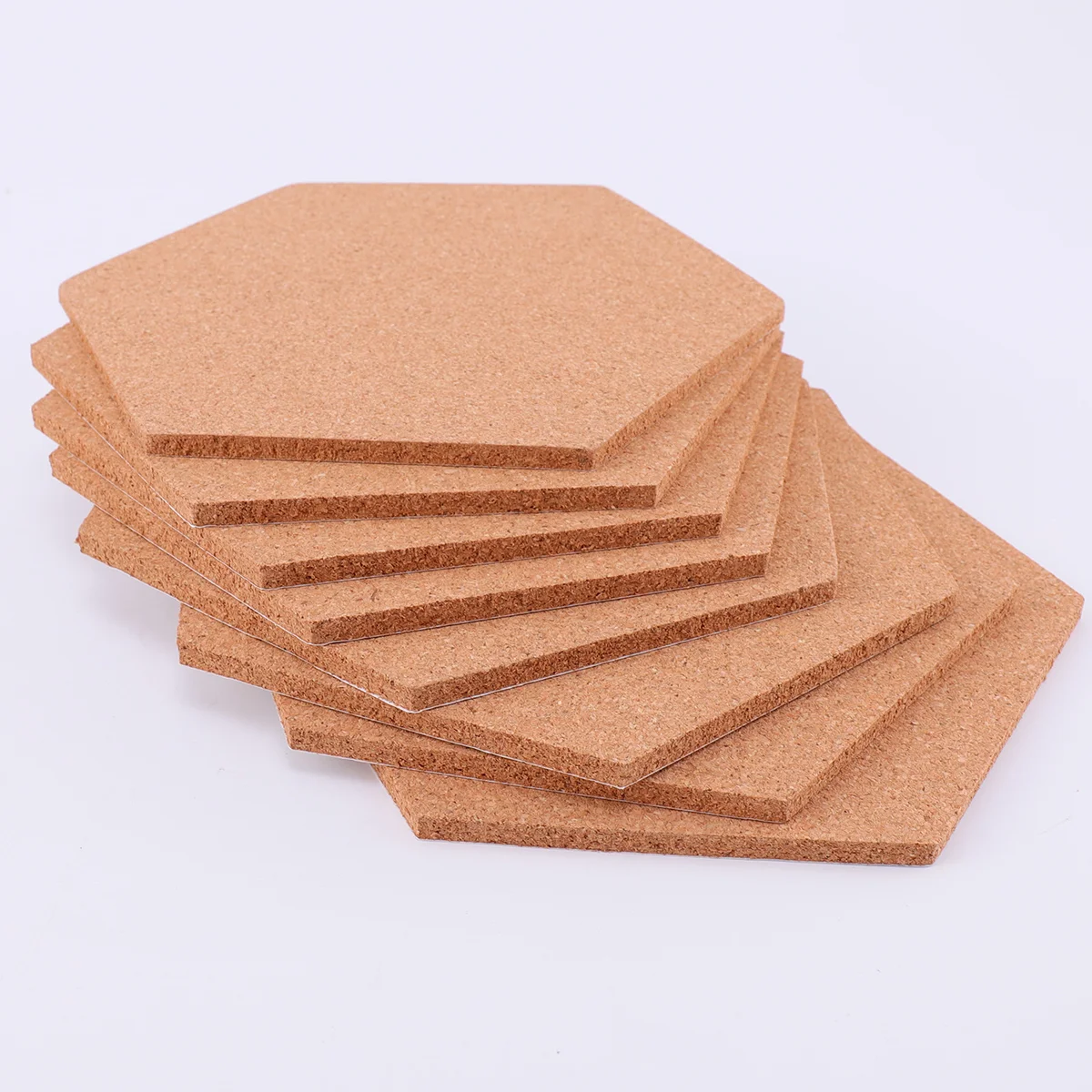 8 Pcs Bulletin Board Wooden Pin Hexagon Corkboard Memo Bamboo Notice Message Photo Wall