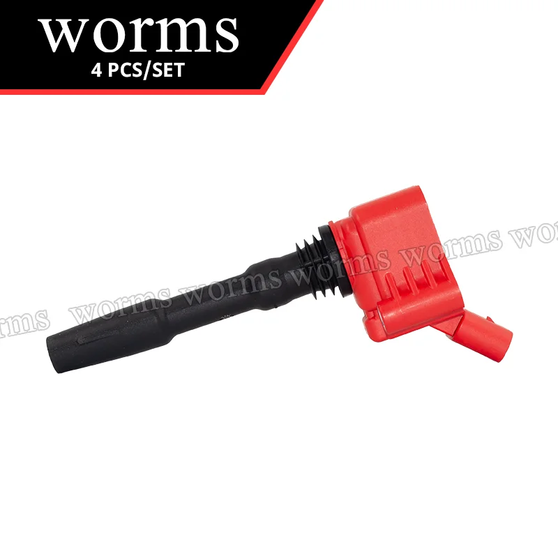 Worms Performance Ignition Coil Racing 4Pcs For Audi A3 A4 A5 A6 Q3 Porsche Volkswagen Golf Jetta Passat EA888 GEN 3 06H905110L