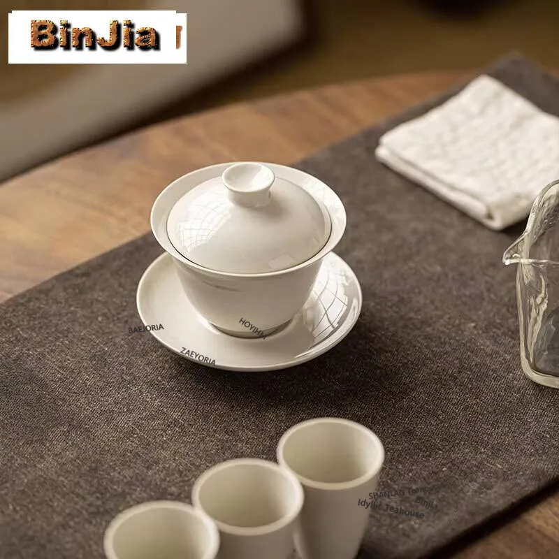

100ml Plant Ash Sancai Cover Bowl Household Anti Scald Gaiwan Boutique Tea Tureen Tea Maker Chinese Tea Cups Tea Set Ornaments