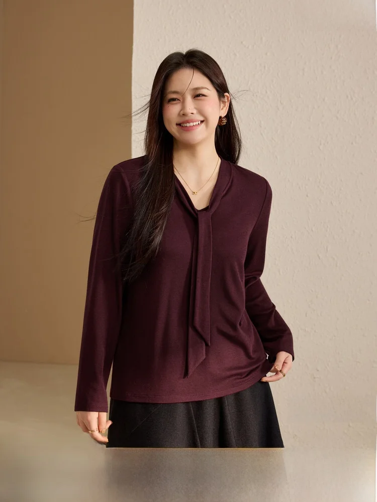 

Футболка Ele с Sa больших размеров, женский модный универсальный топ для полных мм, зимнее новое поступление, корейский облегающий топ