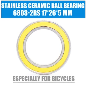 Hinter vordere Fahrrad-Keramik-Hub-Kugeln, Edelstahllager, Radnaben, 6803-2Rs, ABEC-3, 6803 Rs, 17, 26, 5 mm, 1 Stc 10 Hauptverkäufe Rolling Bike ARO 26 - №2