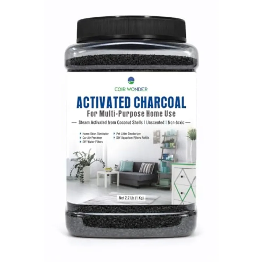 

Coir Wonder Activated Charcoal Odor Absorber 2.2 Lb Coconut Shell Carbon Granules Natural Air Purifier for Home, Car, Closet, F