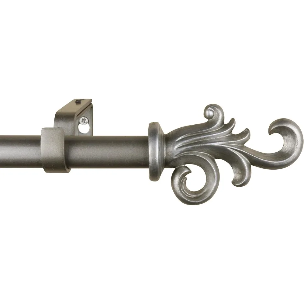 قضيب ستارة كودا قابل للتعديل، قطر 1 بوصة، 84-120 بوصة، أبيض فرنسي مذهب