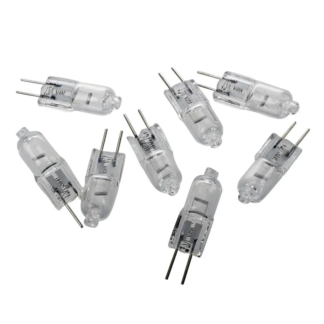 12V 20W Halogen Bulb Warm White Light Lamp Bi-Pin Base 8 Pcs