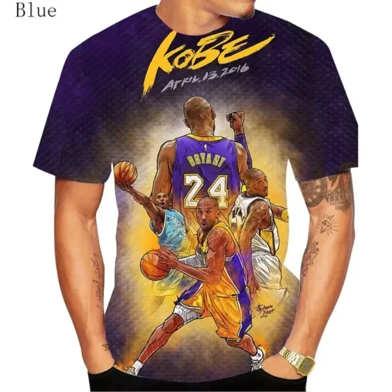 Kobe Trend Latest Style Basketball Star 3D Printing T-shirt Men and Women Style Short-sleeved T-shirt Cosplay Men's Clothing