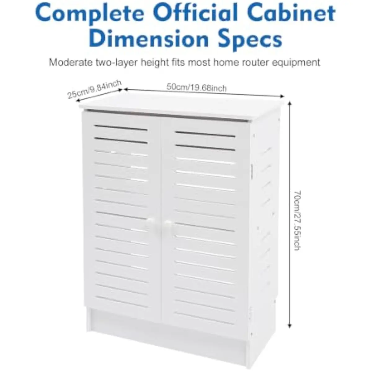 Ventilated Dual-Tier PVC Electronics Cabinet with Integrated Cable Routing System – 19.68 Inch Width, 27.56 Inch Height, 27.55 I