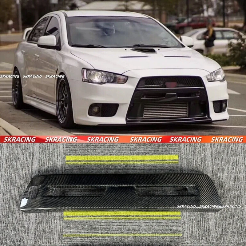 Racing Grills For 2008-2015 Mitsubishi Evolution EVO 10 Carbon Fiber Front Bumper Grille Cover Body Kits