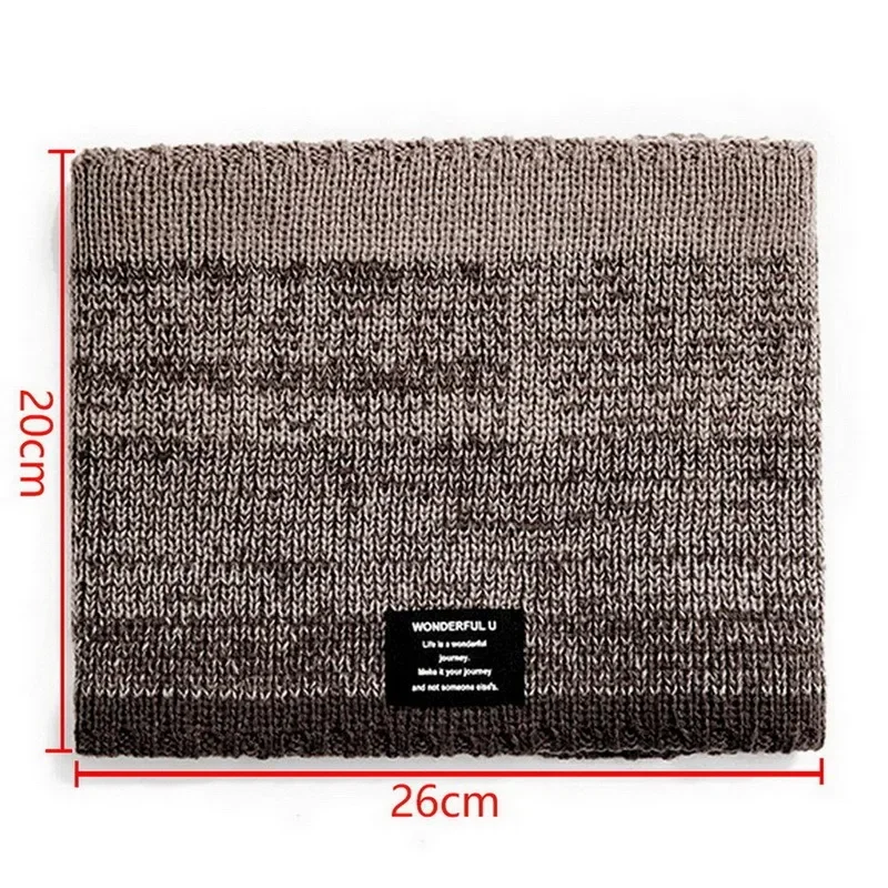 Lenço de cashmere tricotado para homens e mulheres, monocromático, quente, grosso, velo, anel, bandana, lenço quente, máscara de esqui, inverno