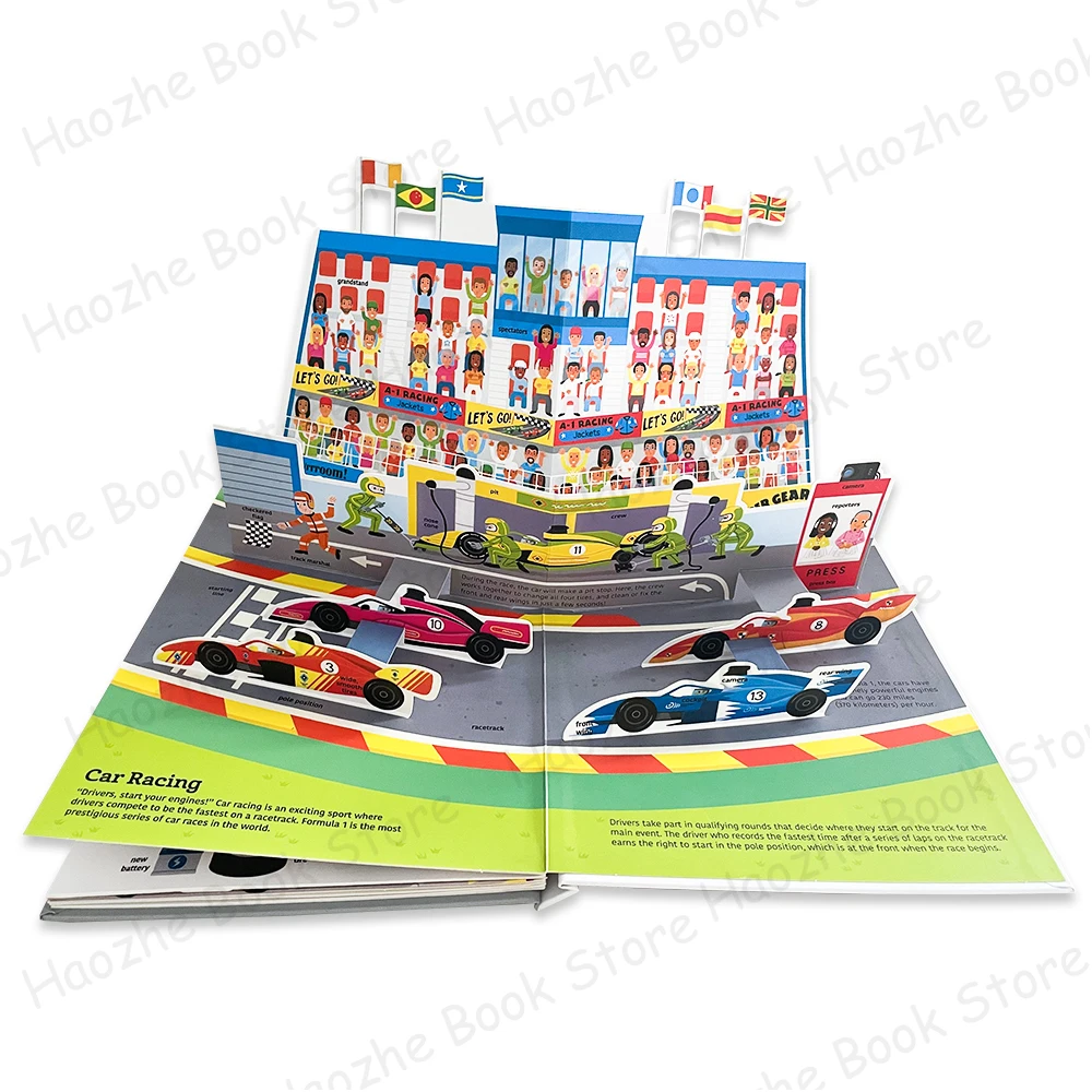 Imagem -02 - Livro de Capa Dura para Crianças Ultimate Spotlight Cars Lift The Flap Atividade Infantil Presente Educação Científica Como um Carro é Feito Inglês