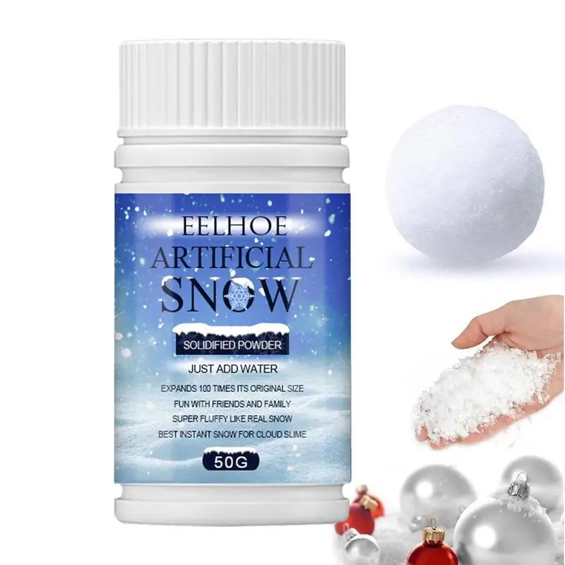 Artificial Snow Powder Winter Instant Faux Snow Powder Queen Christmas Party Decoration DIY Kids Toys Gifts Artificial Snow