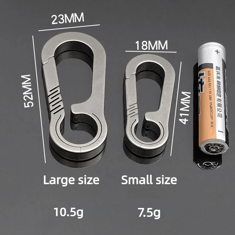 MEITAOOE Waist Hanging Chain Ring Buckles EDC Outdoor Tool Titanium Alloy Keychain Tiranium Buckle Key Ring Accessor Tools