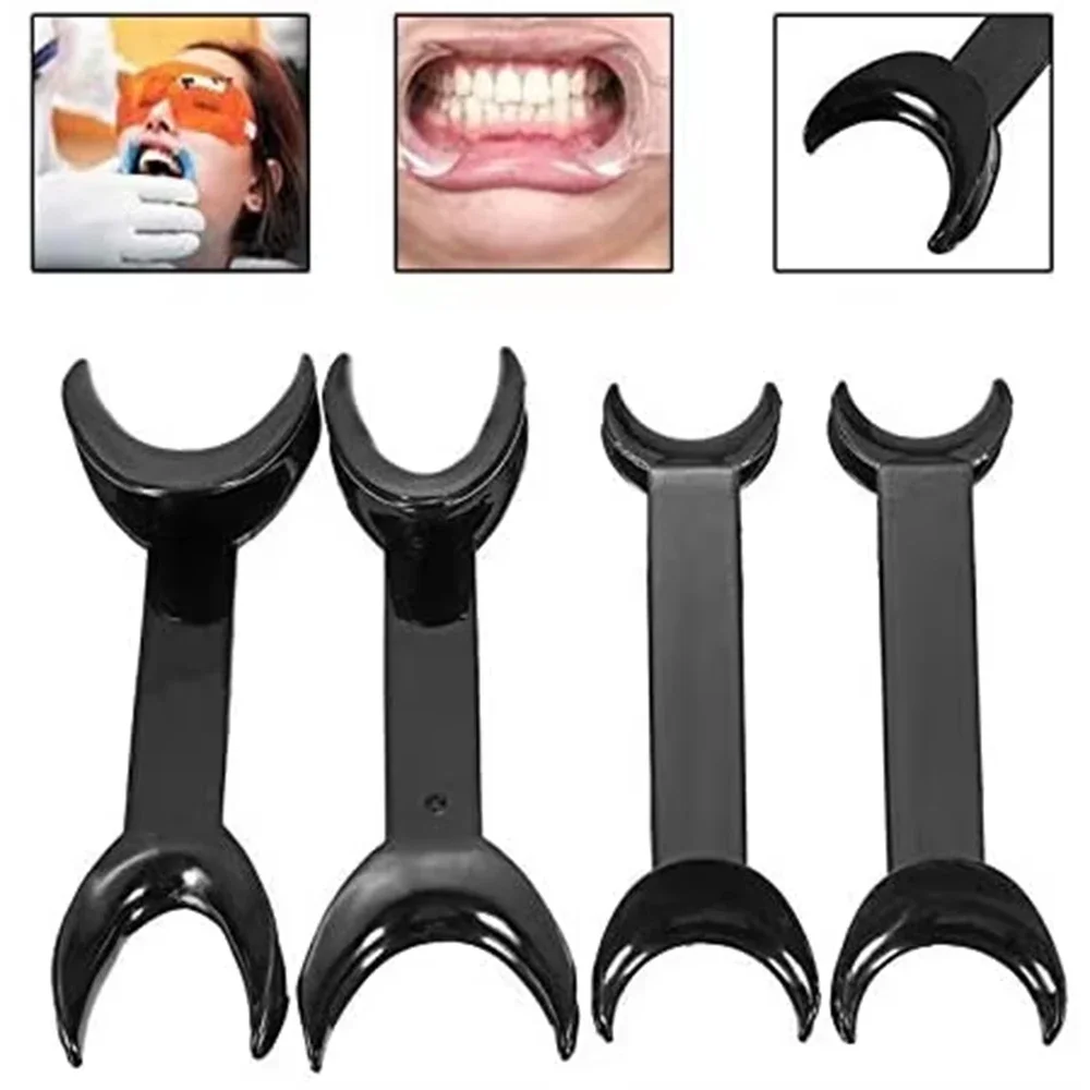

4pcs Clear/Black Dental Lip Retractor Cheek Retractor Mouth Opener for Orthodontic Treatment Dental Procedures Tools