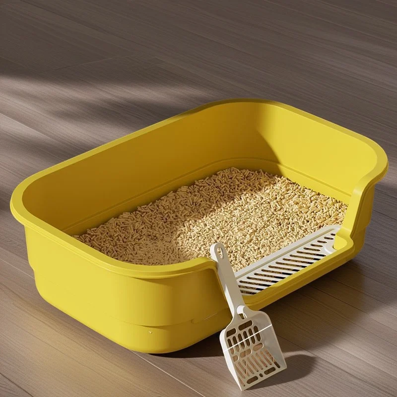 

Полузакрытый ящик для кошачьего туалета с ловушкой для песка, гигантское покрытие, унитаз, прочный, легко чистящийся, товары для домашних животных для домашних кошек