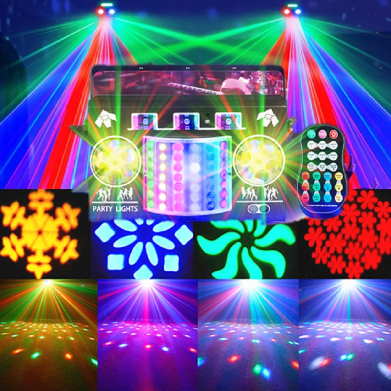 DJ party light disco ball 5-in-1 stroboscopic projection light control induction stage light DMX control family party carnival