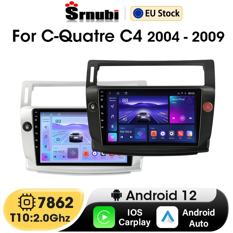 2Din Android 12 Wireless Carplay Car Radio for Citroen C4 C-Triomphe C-Quatre 2004 - 2009 Multimedia Player Stereo DVD Head unit