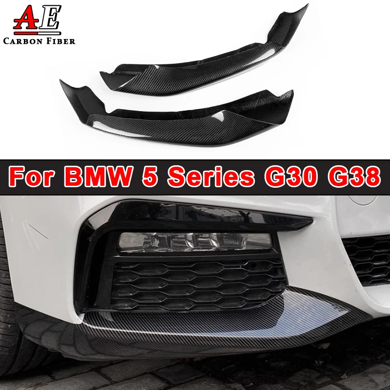 For BMW 5 Series G30 G38 530i 540i 525i M Sports Carbon Fiber Front Bumper Foglamp Air Vent Splitter Lip Canards Body Kit