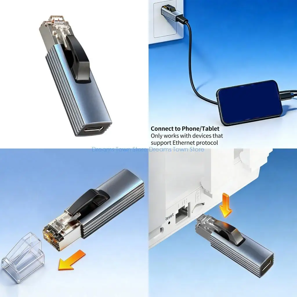 

USB c высоких представлений HX6A к конвертерам 1000Mbps локальных сетей для стабилизированной онлайн-игры
