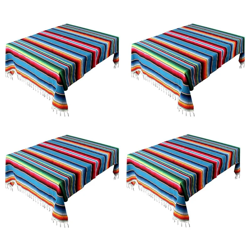 4X Mexican Blanket Sarape Picnic Rug Throw Tablecloth Hot Rod For Yoga Party , 120X180cm