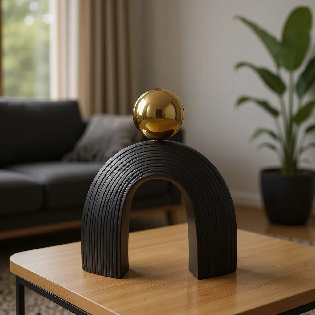 Modern Arch Sculpture, Nordic Abstract Art Figurine, Light Luxury Resin Statue for Living Room, Desktop & Office Shelf Decor