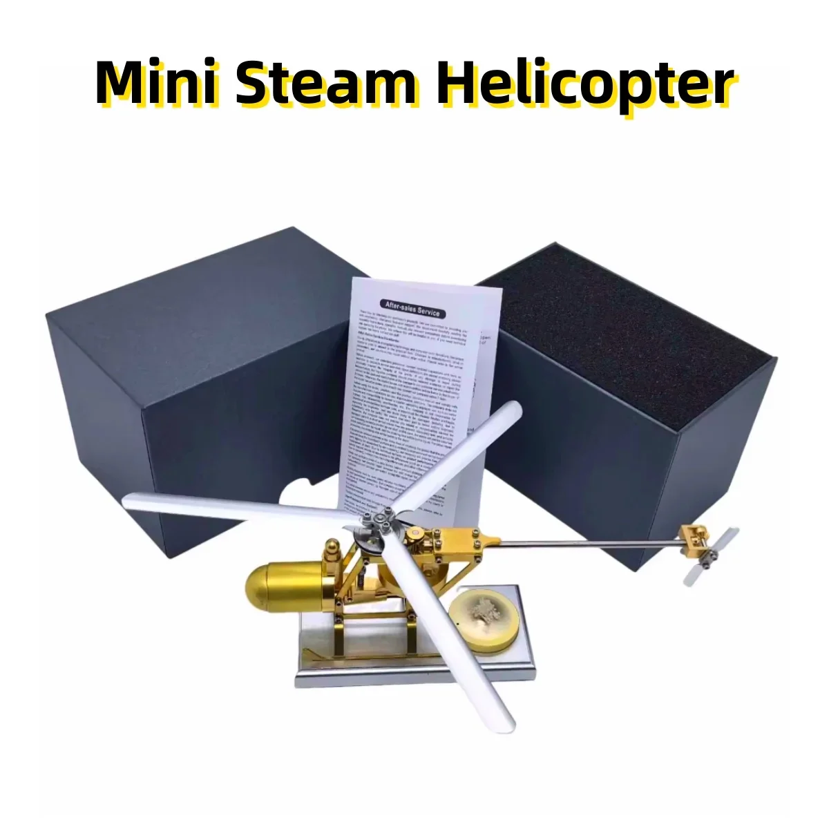 S01 Mini Steam Helicopter Steam Engine Model Kit Diy Airplane Physics Experiment Teaching Toy for Kids Adults Collection Gift