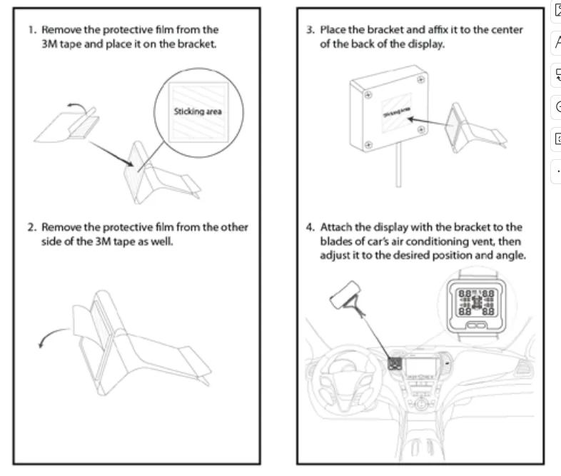Drahtloses USB-TPMS-Reifendruckkontrollsystem mit internem Sensor für 4 Autoreifen