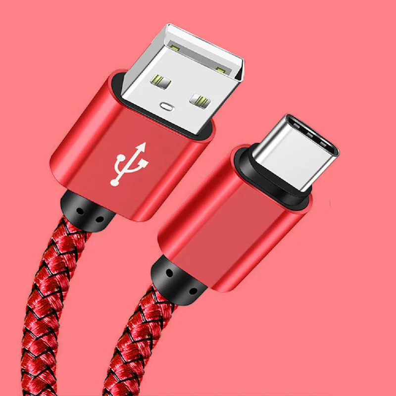 USB A auf Typ C Ladekabel Schnellladegerät Nylon Datenkabel für iPhone Android Huawei Samsung TypeC Ladegerät 1M 2M 3M – Detail 14