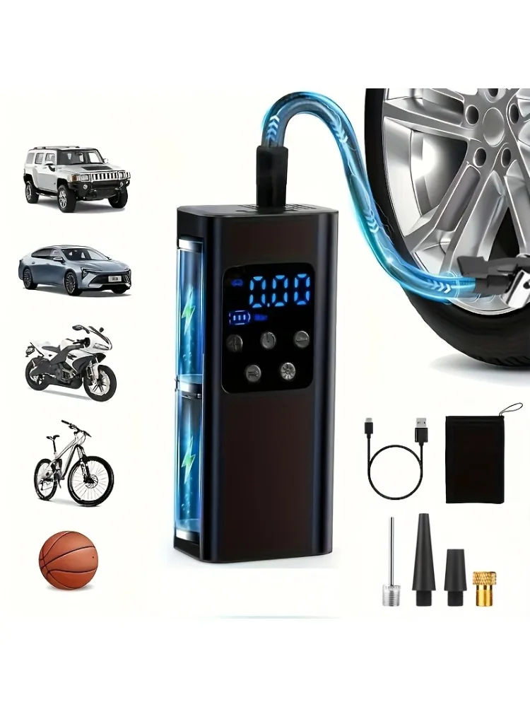 AliExpress NONE Cordless Car Tire Inflator Portable Air Compressor, 150 PSI Air Pump with Pressure Gauge, for Bicycle Bikes Motorcycles Balls