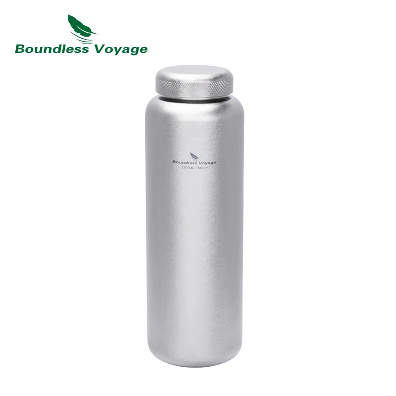 Boundless Voyage Titanium Water Bottle 1.2L Wide Mouth Flask Bottle Portable Water Canteen for Backpacking Gym Daily Use Ti3019D
