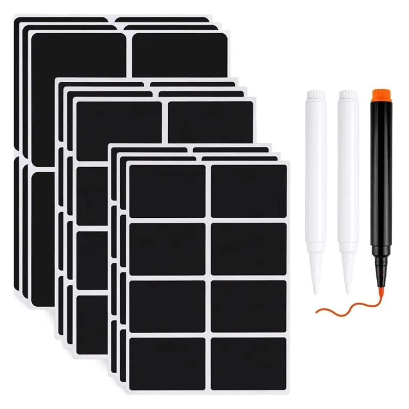 ABUG-For Household Kitchen Jars Chalkboard Labels 180Pcs Waterproof Spice Organizer Label Blackboard Stickers With White Pen