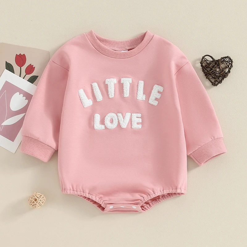 2023-11-07 Lioraitiin 0-18M Newborn Baby Boys Girls Rompers Clothes Letter Embroidery Long Sleeve Pullover Sweatshirts Jumpsuits