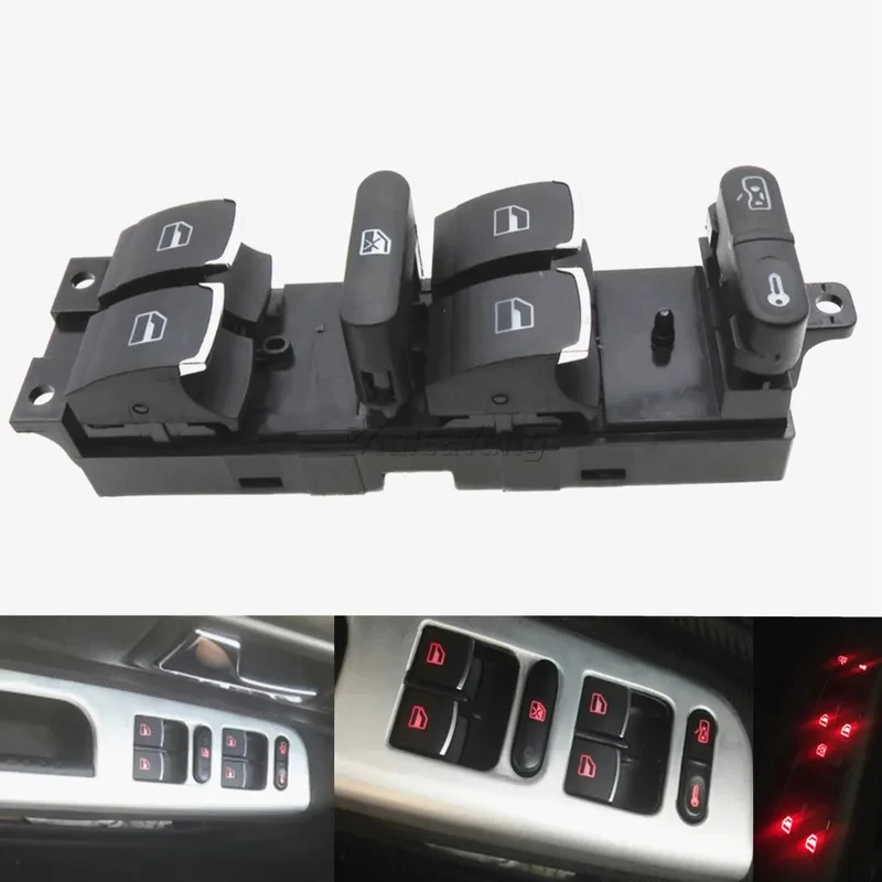 Chrome Master Window Controller Switch For VW Jetta Golf GTI MK4 Passat B5 Driver Side 3BD959857 3BD 959 857 1998-2005