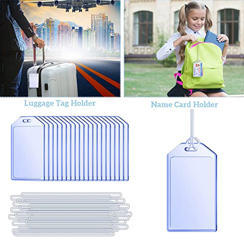 Transparent Card Holder ID Card Badge Holder Name Tag Holder Luggage Tag Luggage Boarding Pass Hard Plastic Vertical