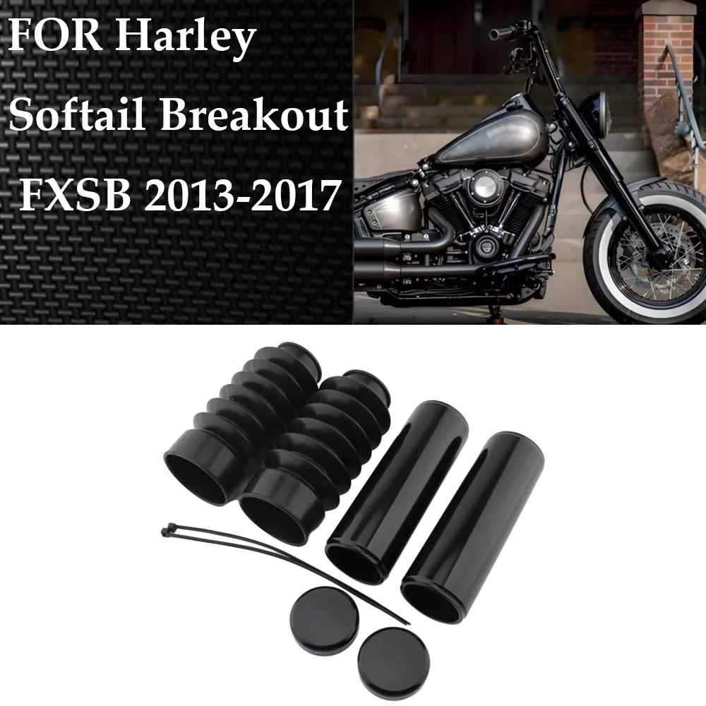 

Motorcycle Front Fork Shock Absorbers Cover Gaiter Boot Tube Slider Set FOR Harley Softail Breakout FXSB 2013-2017