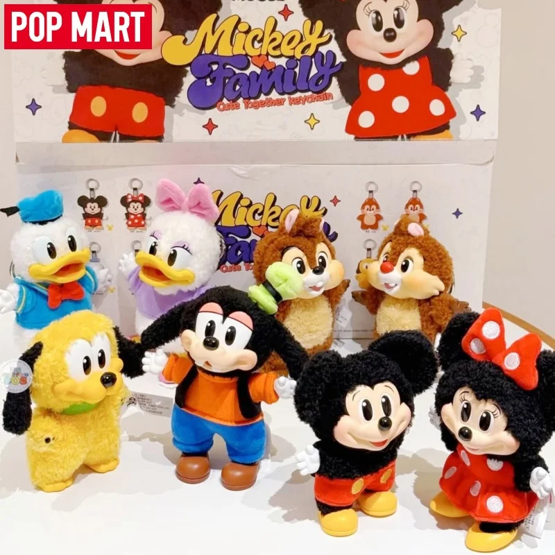 

New Sale POP MART Mickey Family Series Blind Box Cute Together Keychain Toy Sweet Mystery Box Doll Cartoon Decoration Toys Gifts