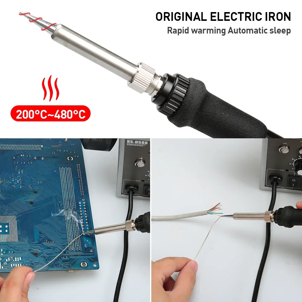 220V/110V 700W Lead-Free Soldering Station BGA Rework SMD Hot Air  Heat Eletrics Iron Kit Tool Welding Tip