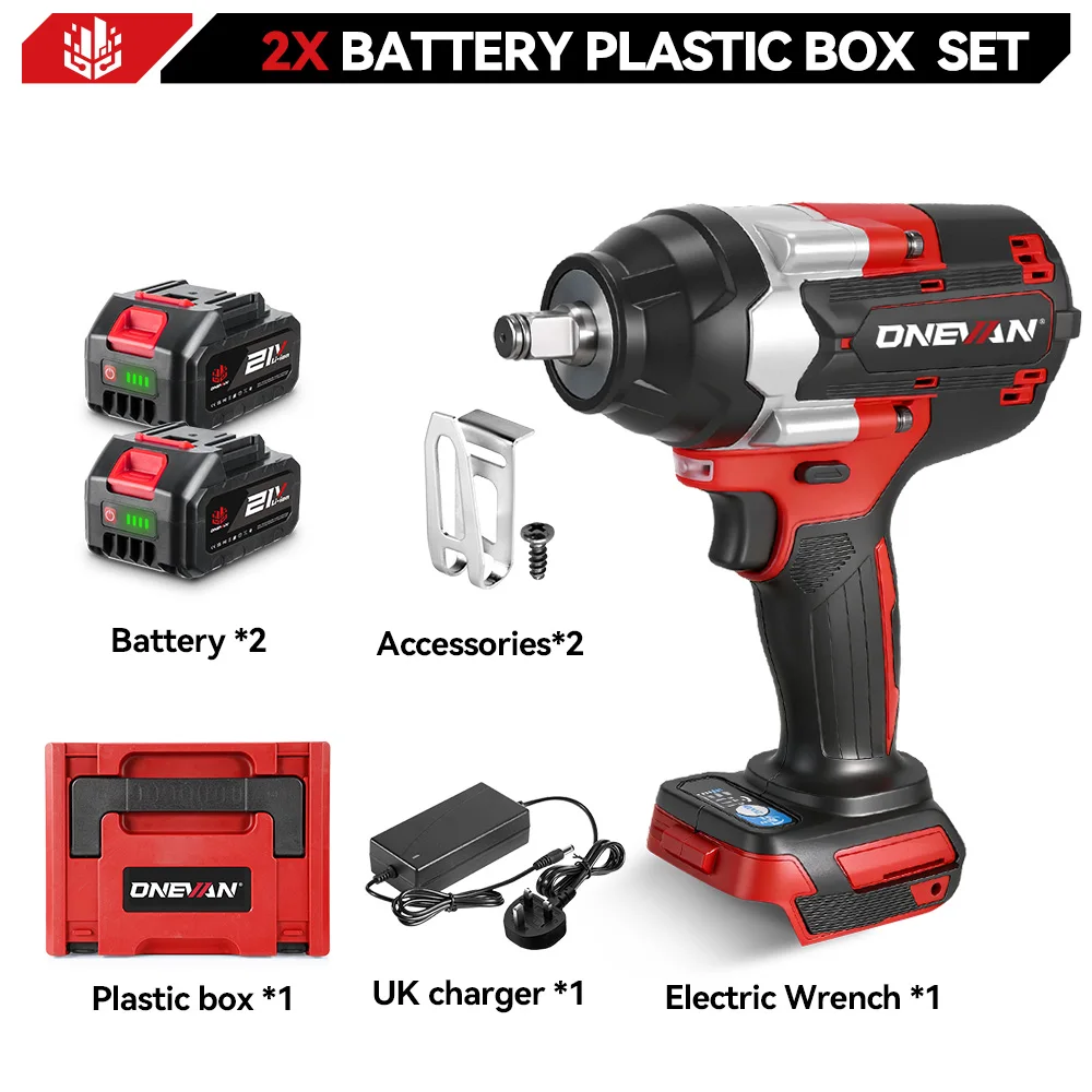 ONEVAN 1800N.M High Torque Brushless 1/2" Electric Impact Wrench Cordless Drill Screwdrivers Drill Tool For Makita Battery Pin image 3