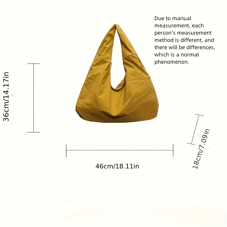 حقيبة يد كاجوال من النايلون للنساء حقيبة كتف بسحاب للإغلاق، متينة وسهلة التنظيف للتنقل والعمل والسفر والأعمال